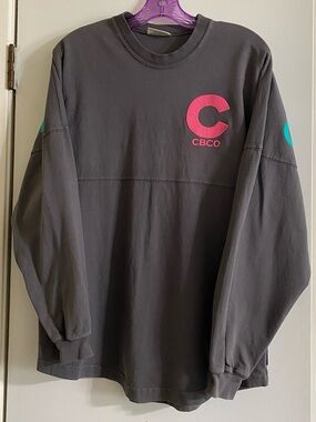 CBCO Spirit Charcoal Crewneck with Pink and Teal Accents